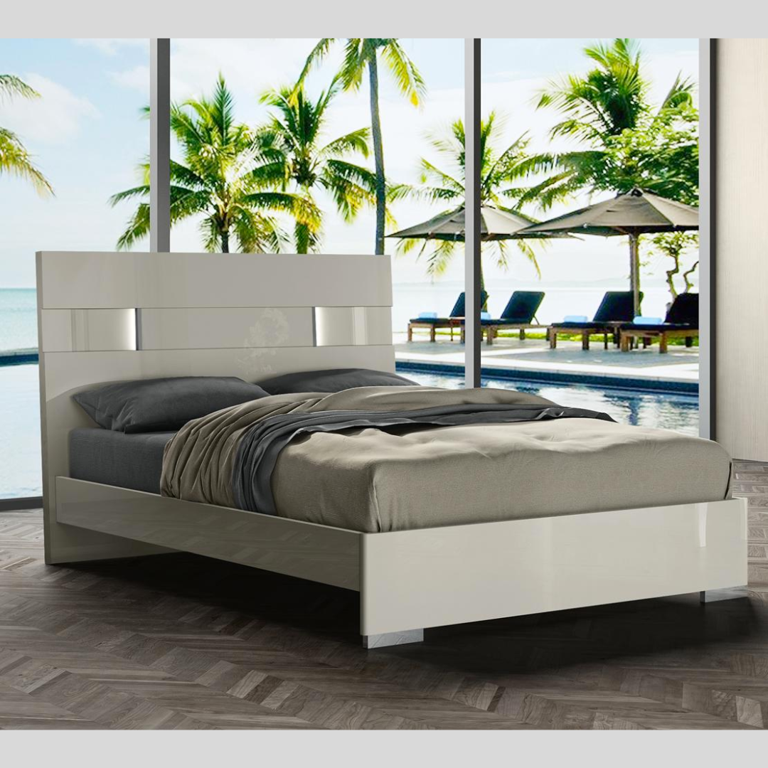 Lacquer Finish LED Bedroom Set - Latina