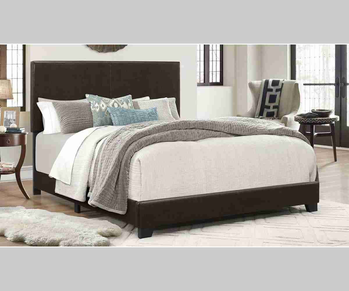 Brown PU Queen Bed - Ramon