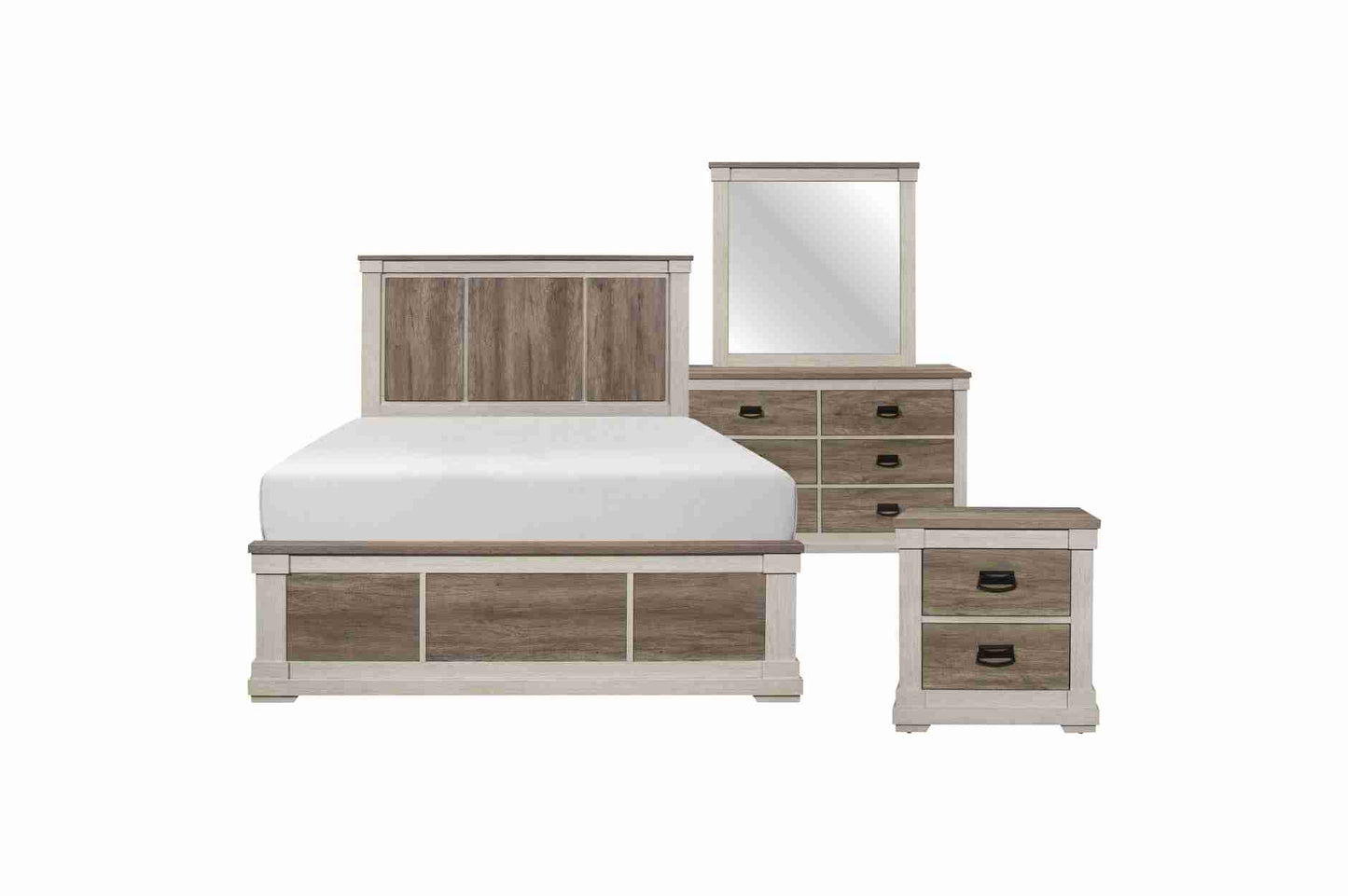 Two Tone Finish Wooden Bedroom Set