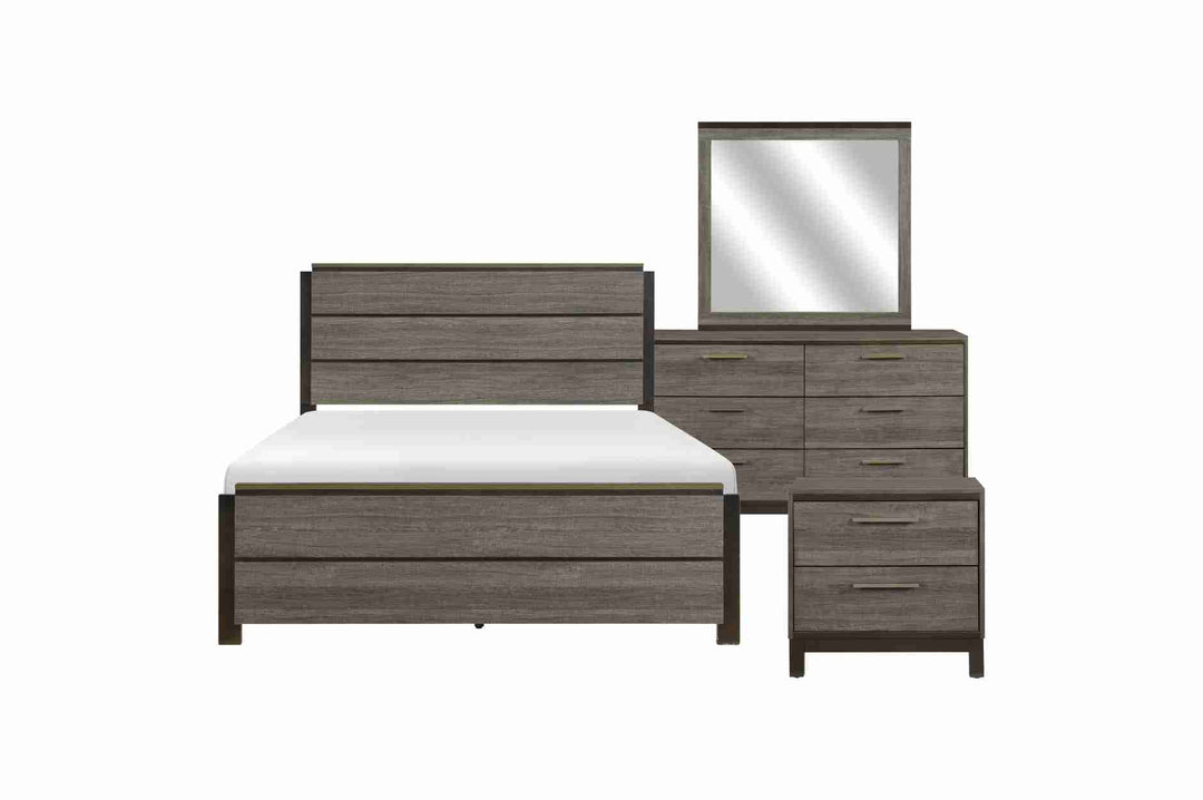Contemporary Style Wooden Bedset