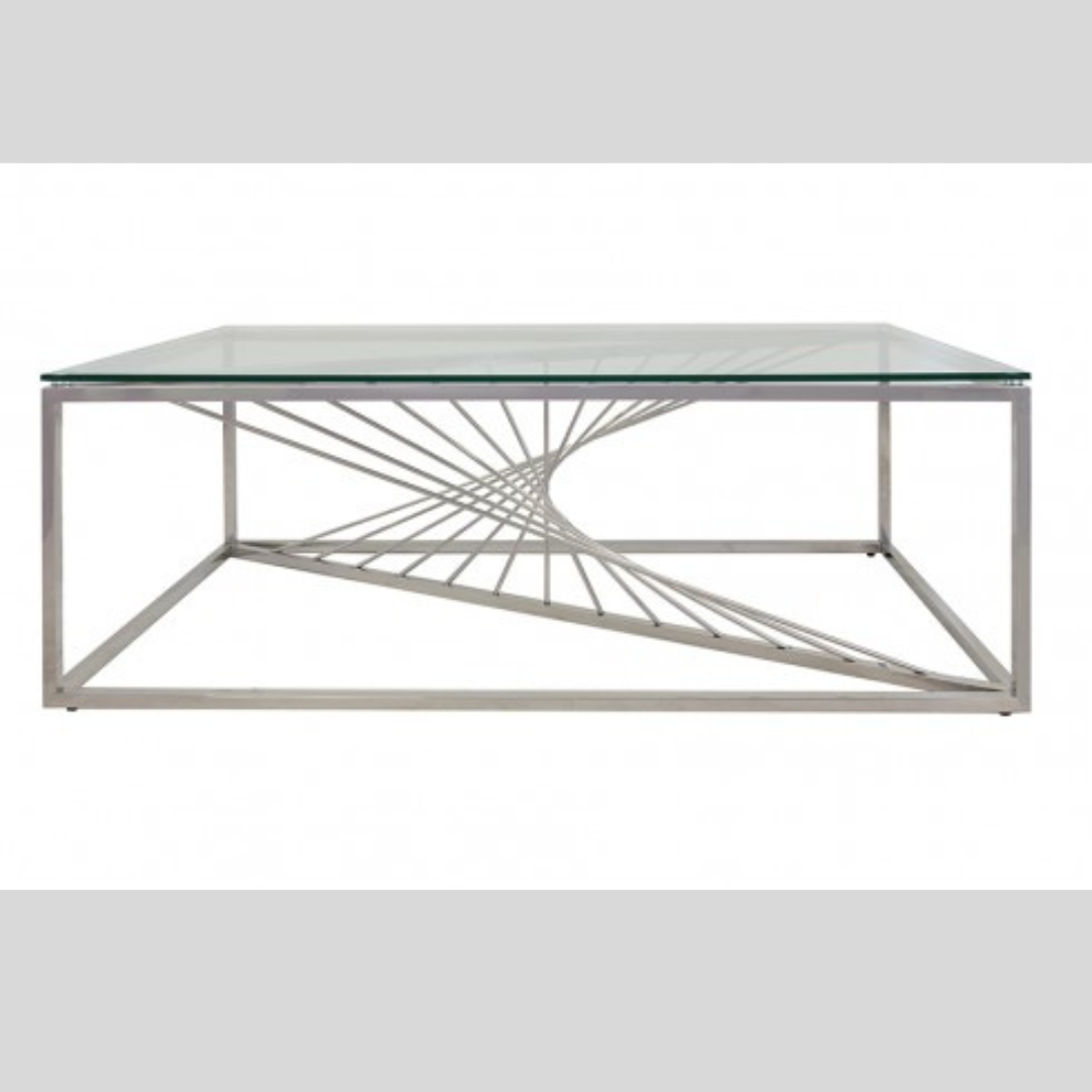 Glass Coffee Table with Designer Base