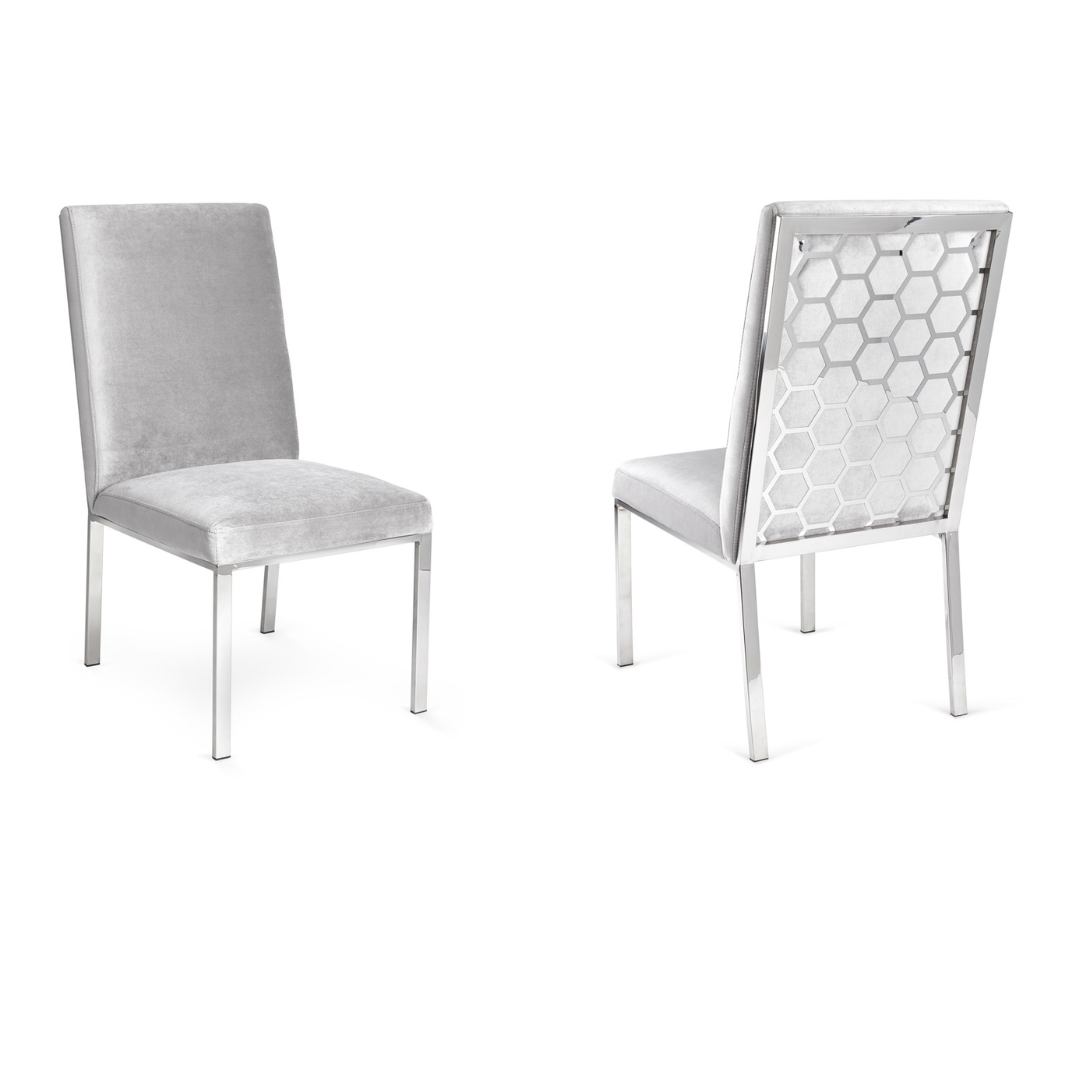 Designer Dining Chairs in Silver