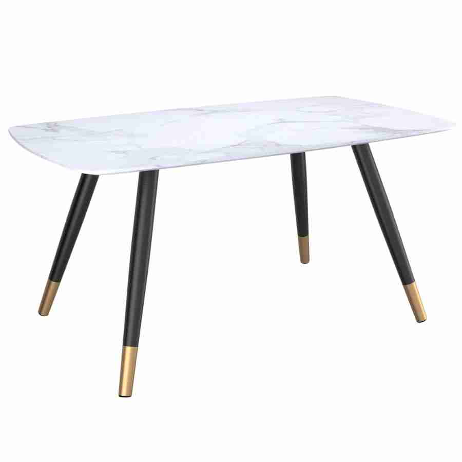 Emery Rectangular Dining Table in White and Black