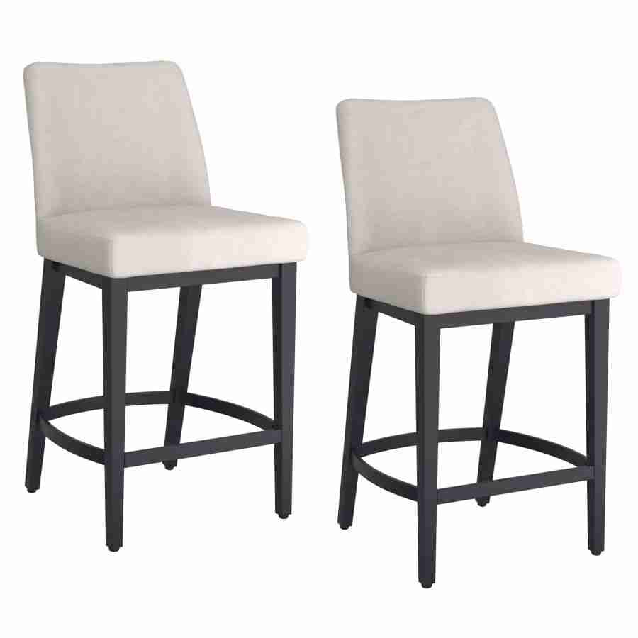 Beige and Black 26" Counter Stool