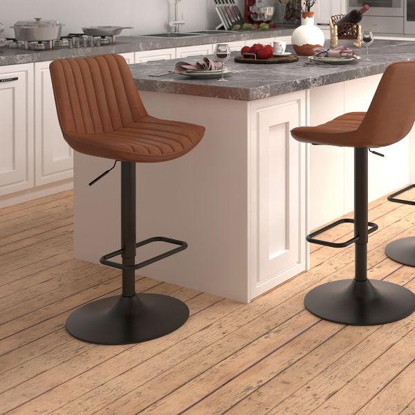 Counter Stool in Walnut and Black (Kosi)