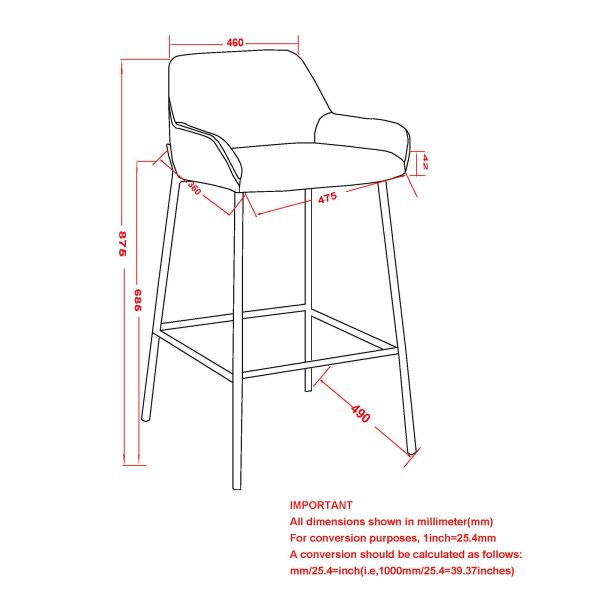 Designer Counter Stool in Bucket Style