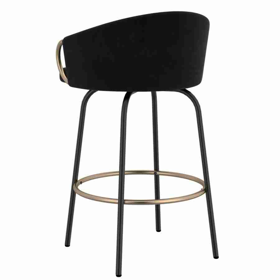 Bucket Style Bar Stool with Black Legs