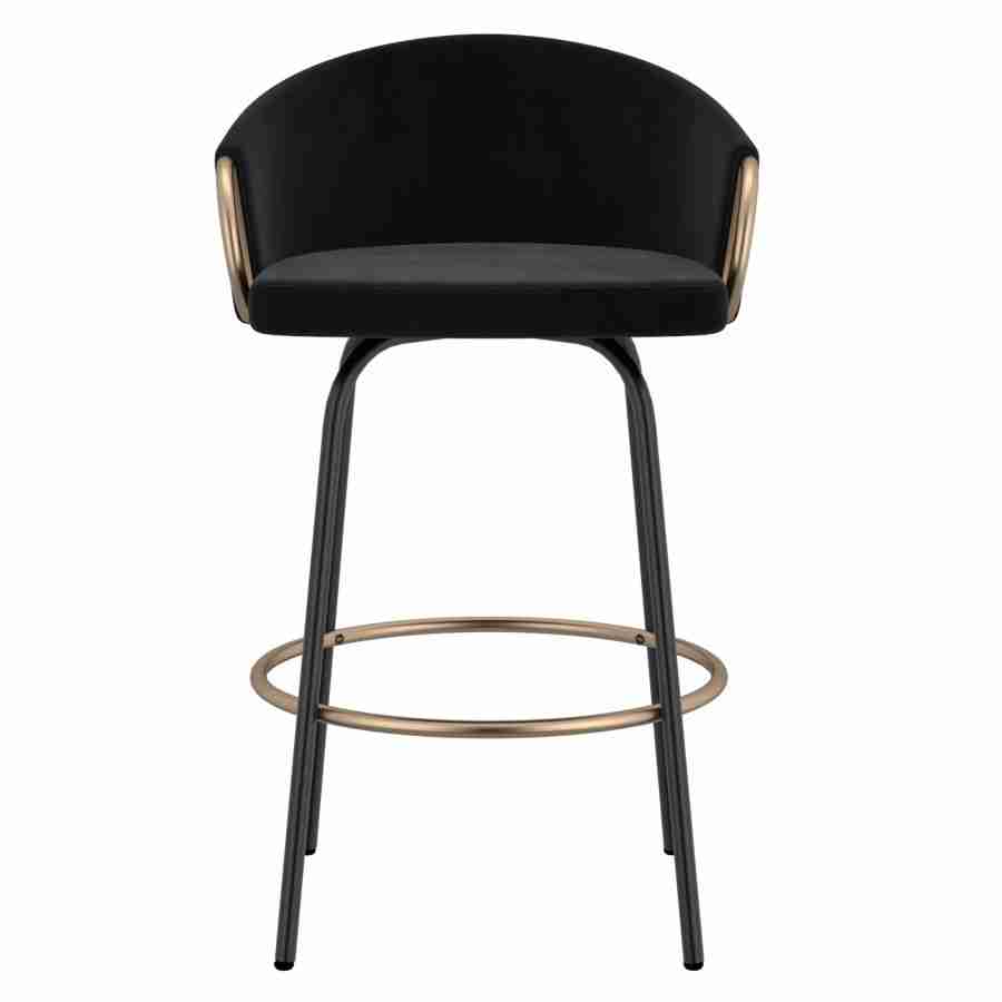 Bucket Style Bar Stool with Black Legs