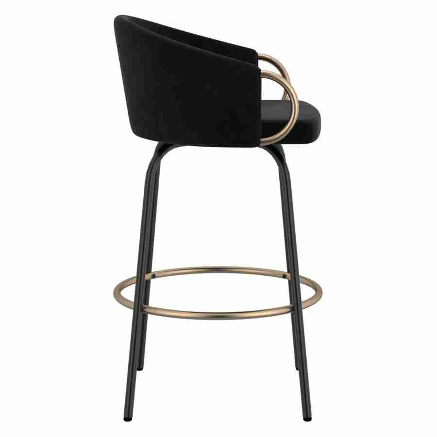 Bucket Style Bar Stool with Black Legs