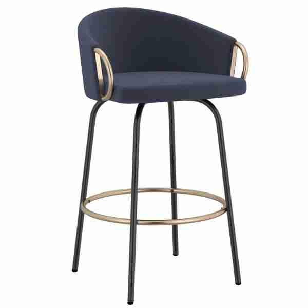 Bucket Style Bar Stool with Black Legs