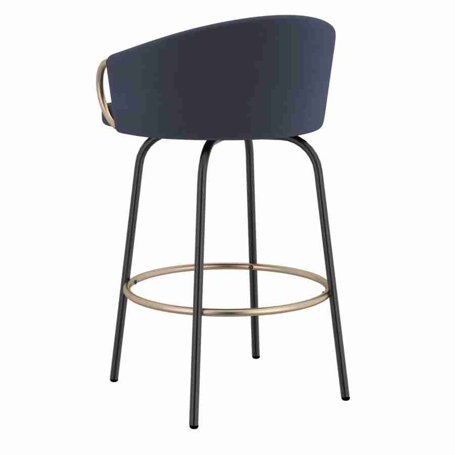 Bucket Style Bar Stool with Black Legs