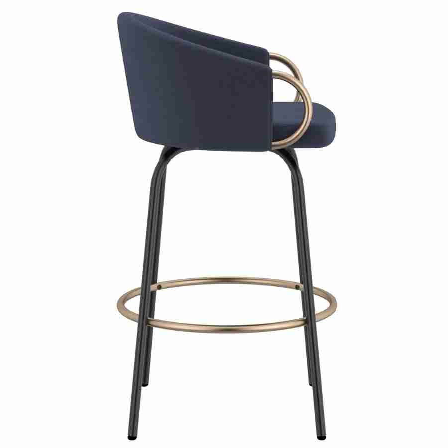 Bucket Style Bar Stool with Black Legs