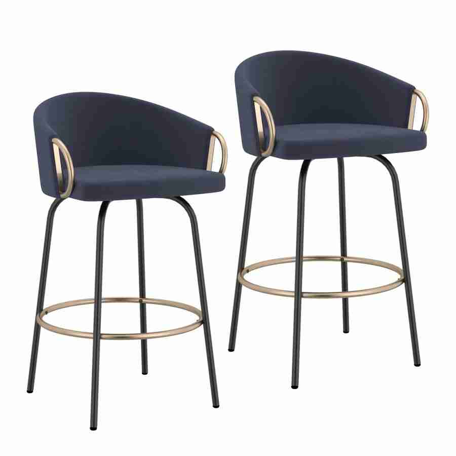 Bucket Style Bar Stool with Black Legs