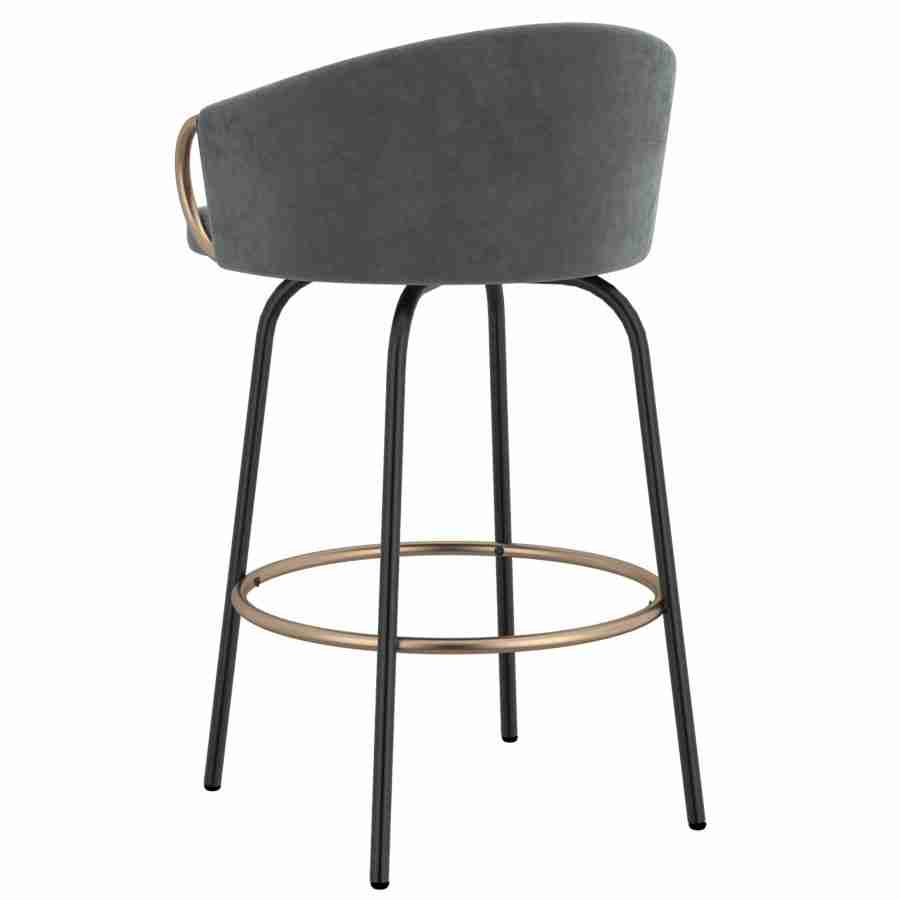 Bucket Style Bar Stool with Black Legs