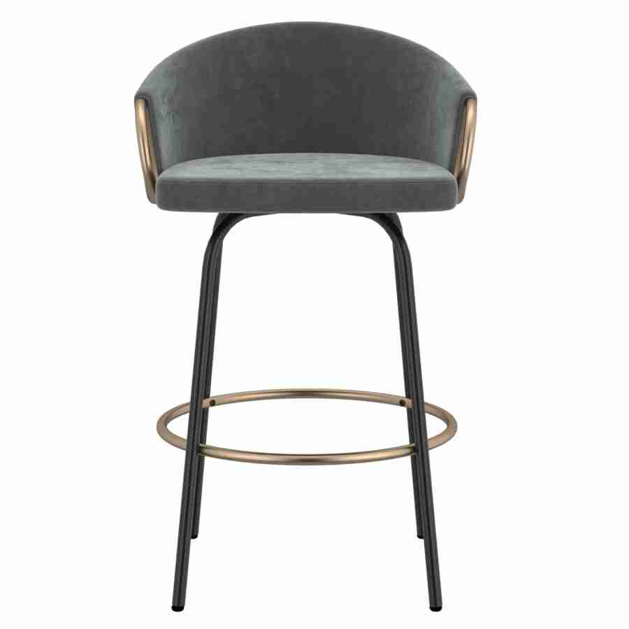 Bucket Style Bar Stool with Black Legs