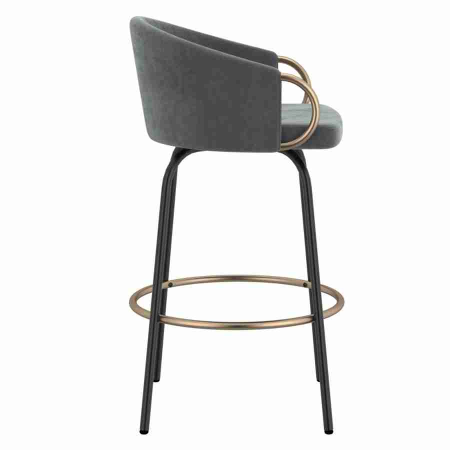 Bucket Style Bar Stool with Black Legs