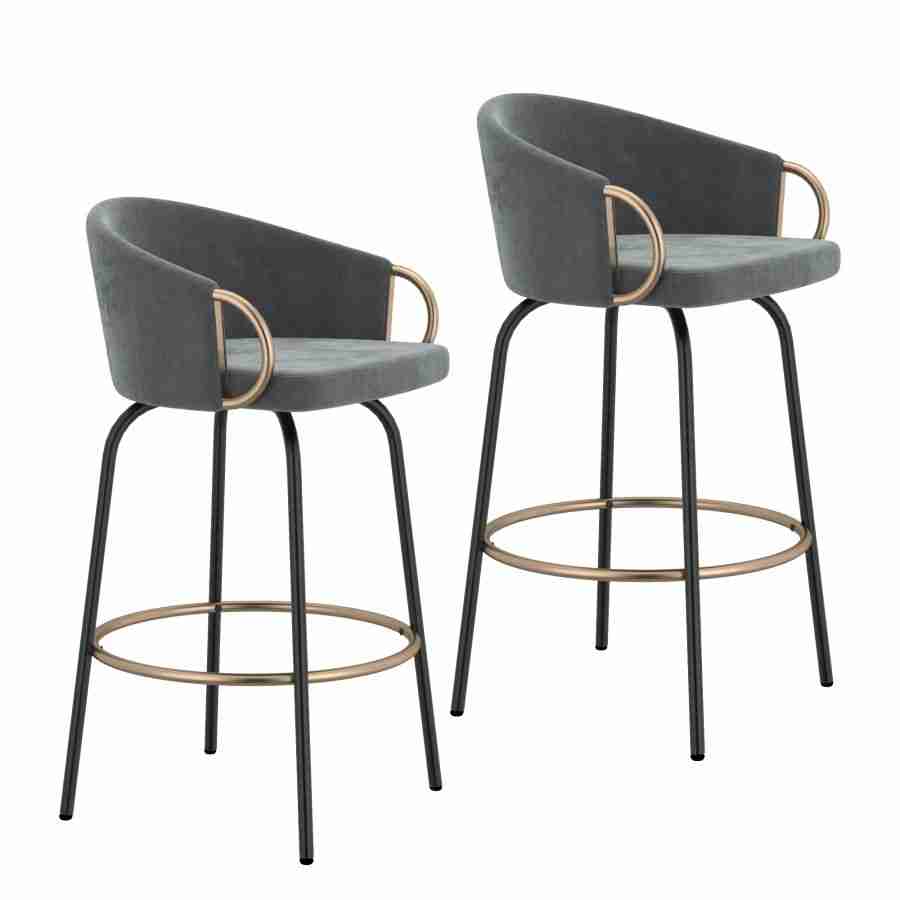 Bucket Style Bar Stool with Black Legs