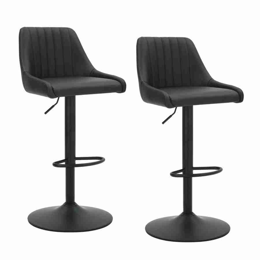 Adjustable Height Leather Bar Stool