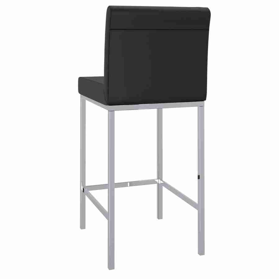 Faux Leather Bar Stool with Chrome Legs