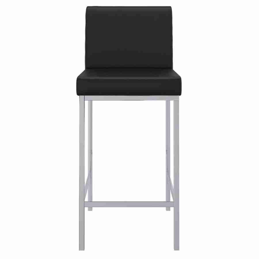 Faux Leather Bar Stool with Chrome Legs