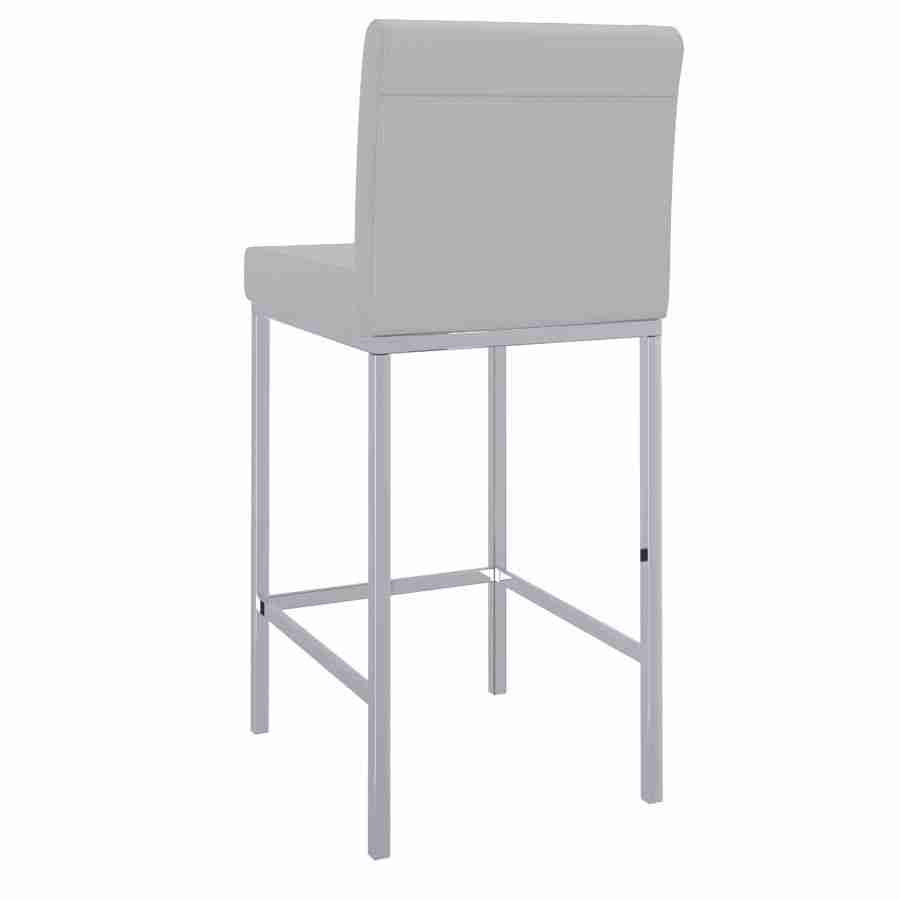 Faux Leather Bar Stool with Chrome Legs