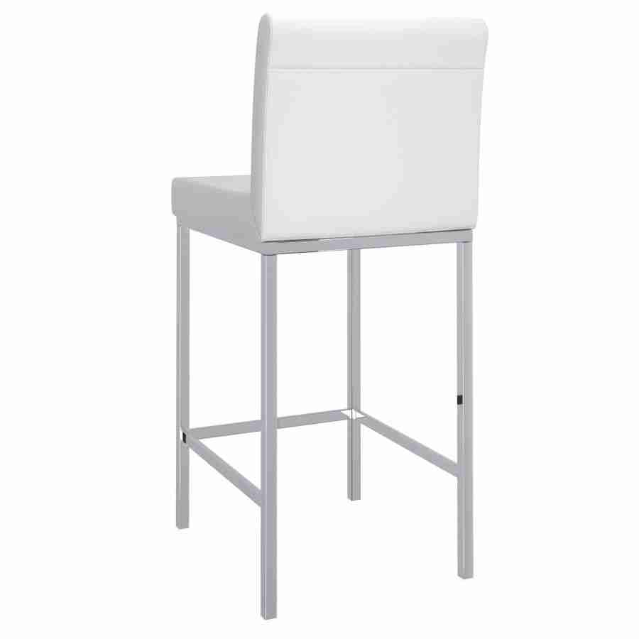 Faux Leather Bar Stool with Chrome Legs