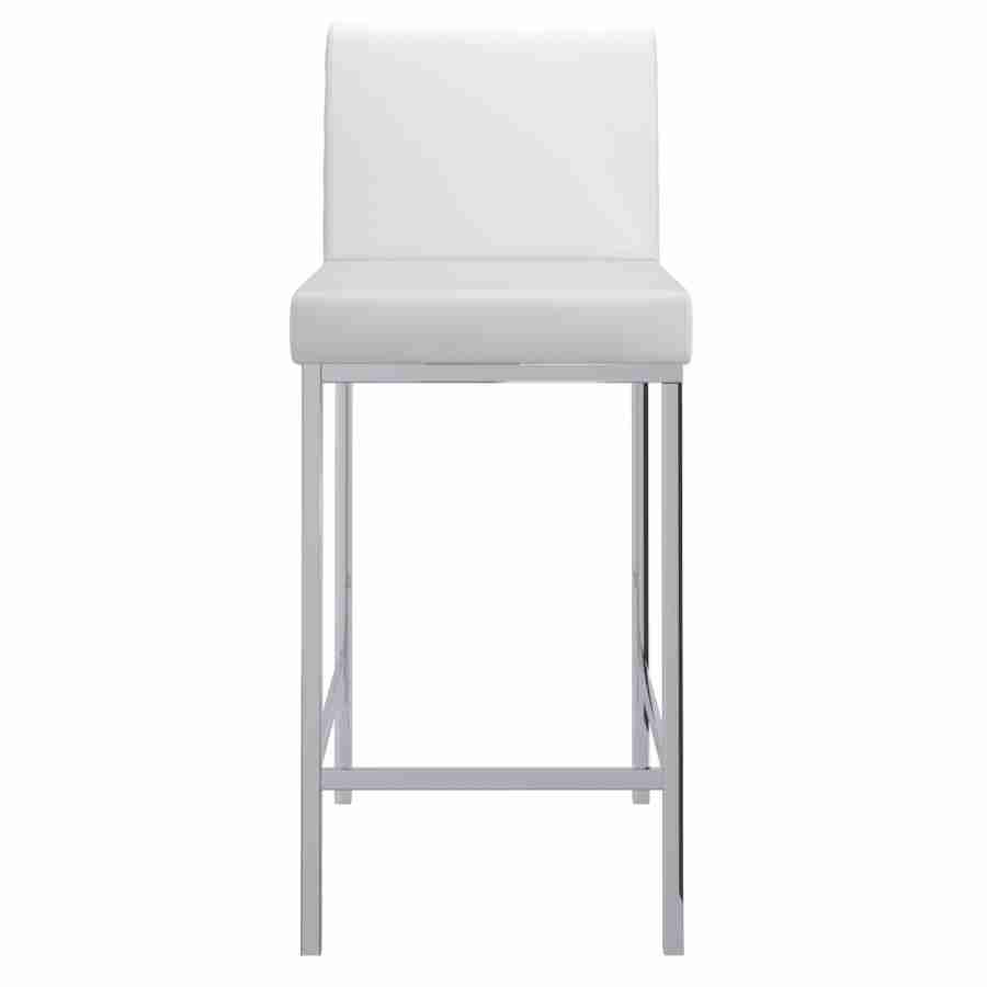 Faux Leather Bar Stool with Chrome Legs