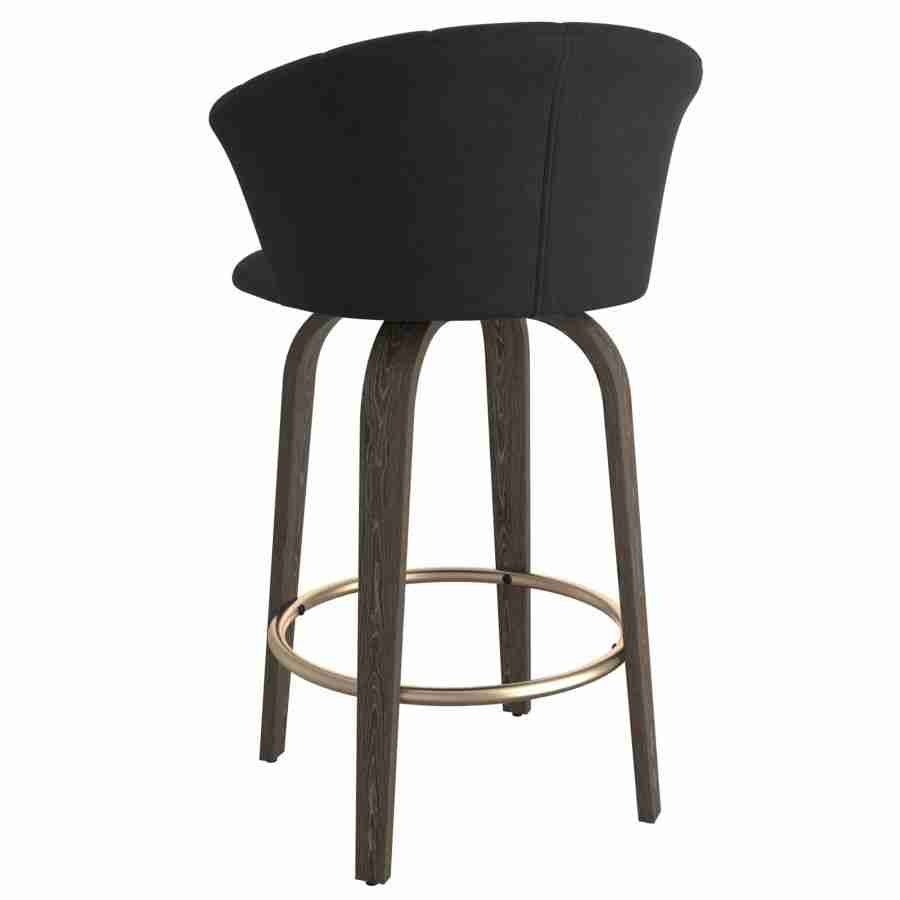 Velvet Bar Stools with Solidwood Legs