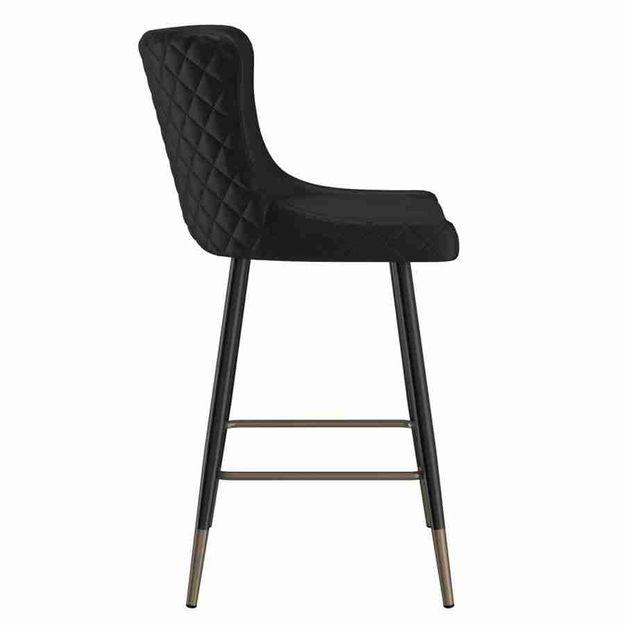 Modern Bar Stools with Diamond Tufted Back