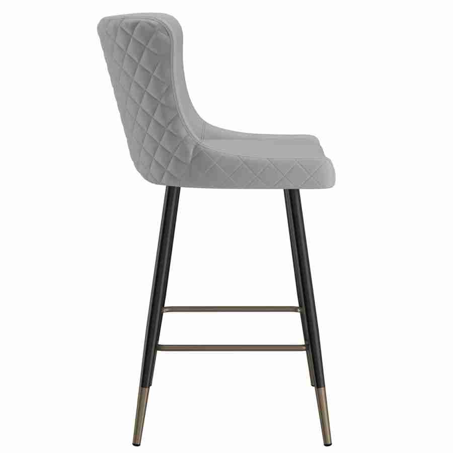 Modern Bar Stools with Diamond Tufted Back