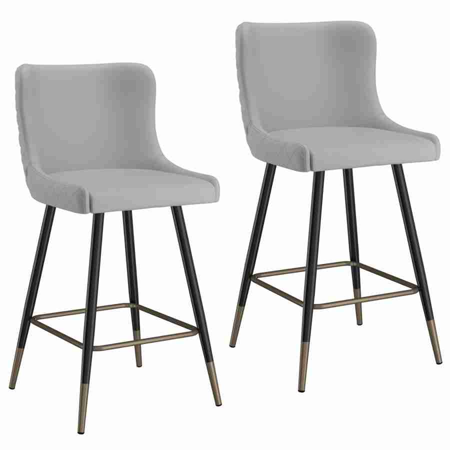 Modern Bar Stools with Diamond Tufted Back