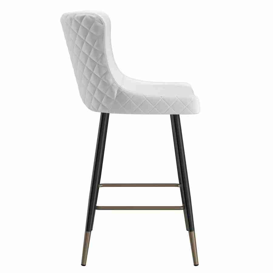 Modern Bar Stools with Diamond Tufted Back