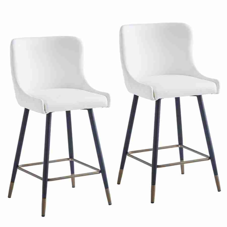 Modern Bar Stools with Diamond Tufted Back