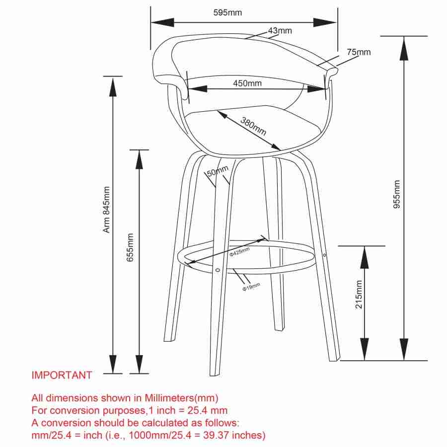 Wooden Counter Stool with Footrest