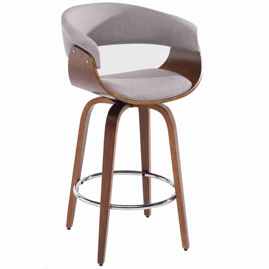 Wooden Counter Stool with Footrest