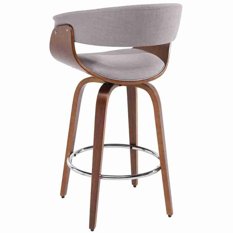 Wooden Counter Stool with Footrest