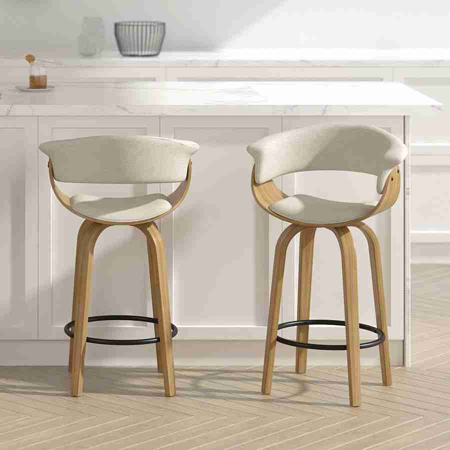 Beige and Black Counter Stool