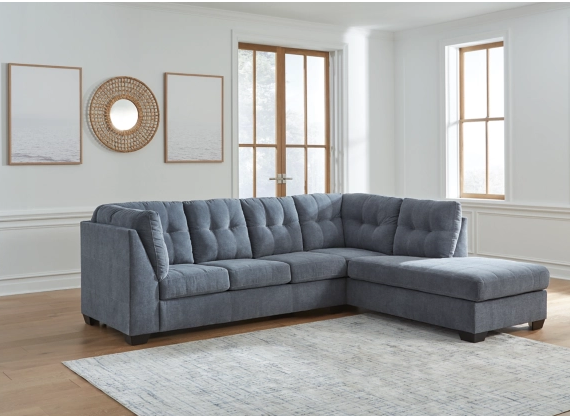 Ashley Fabric Grey Sectional-Marleton