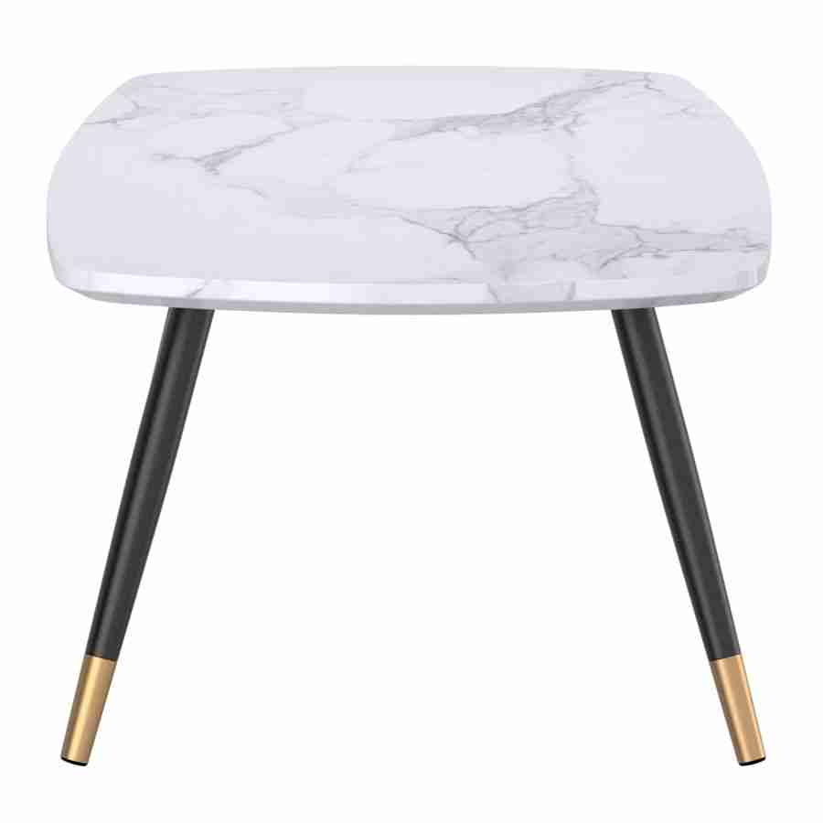 White Coffee Table with Matte Black Legs