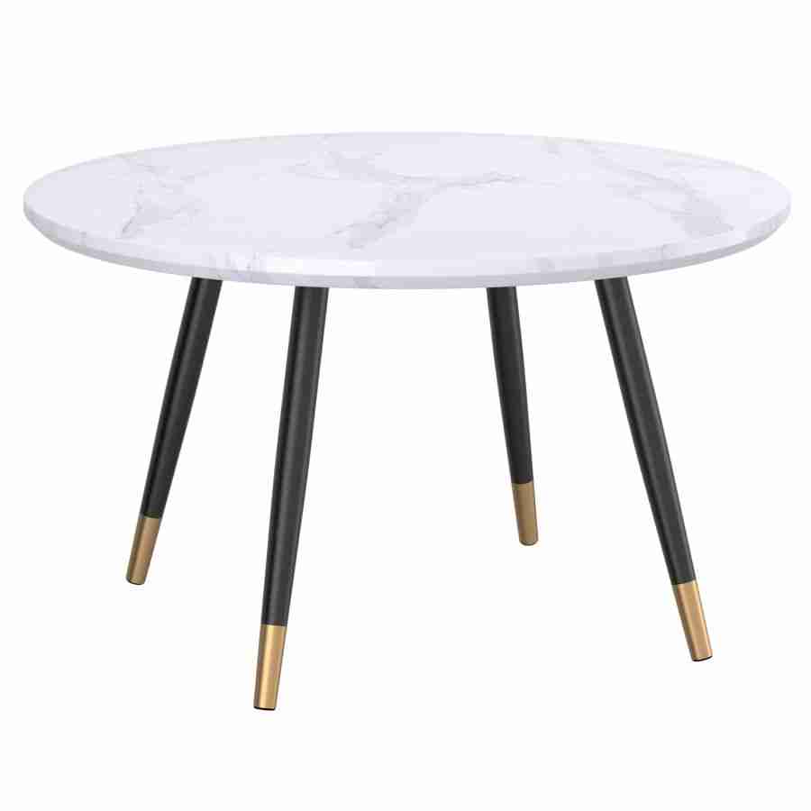 Round Coffee Table in White and Black