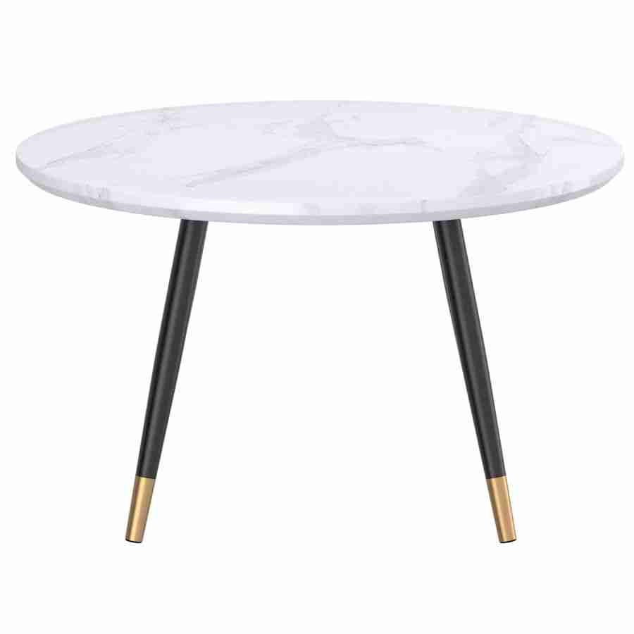 Round Coffee Table in White and Black