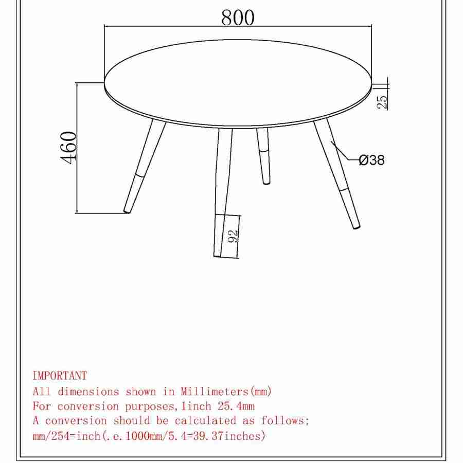 Round Coffee Table in White and Black