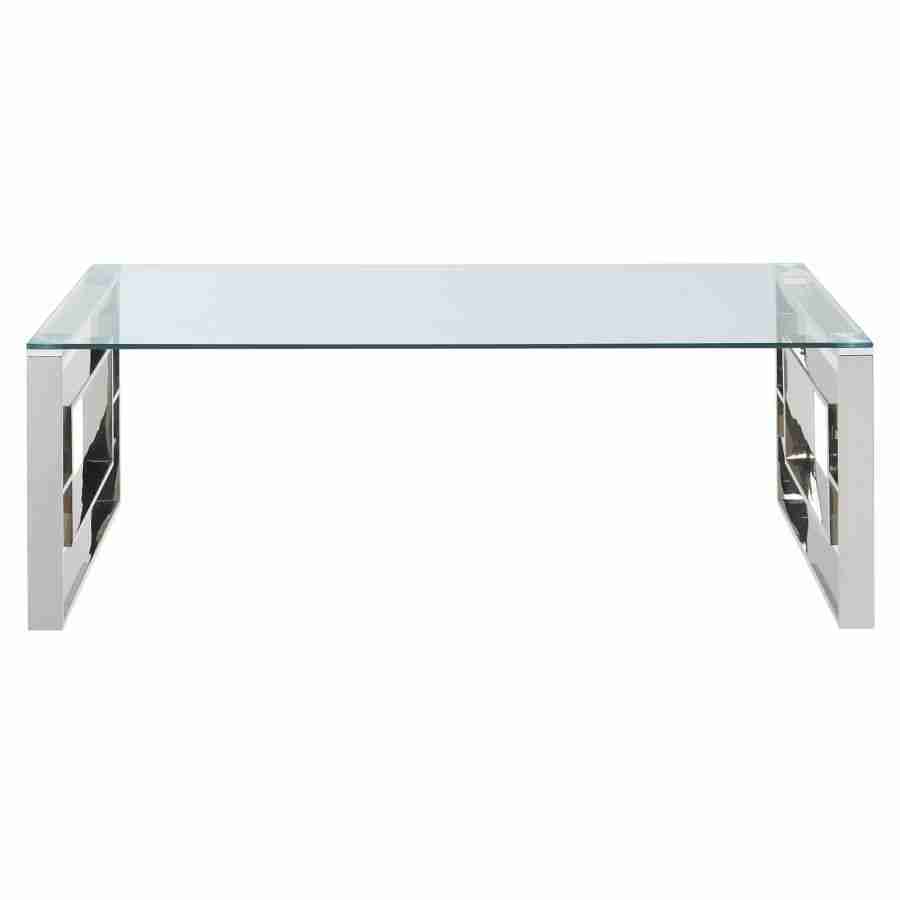 Glass Top Coffee Table in Gold and Silver