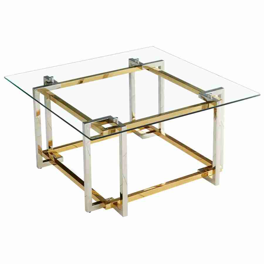 Square Coffee Table in Silver and Gold