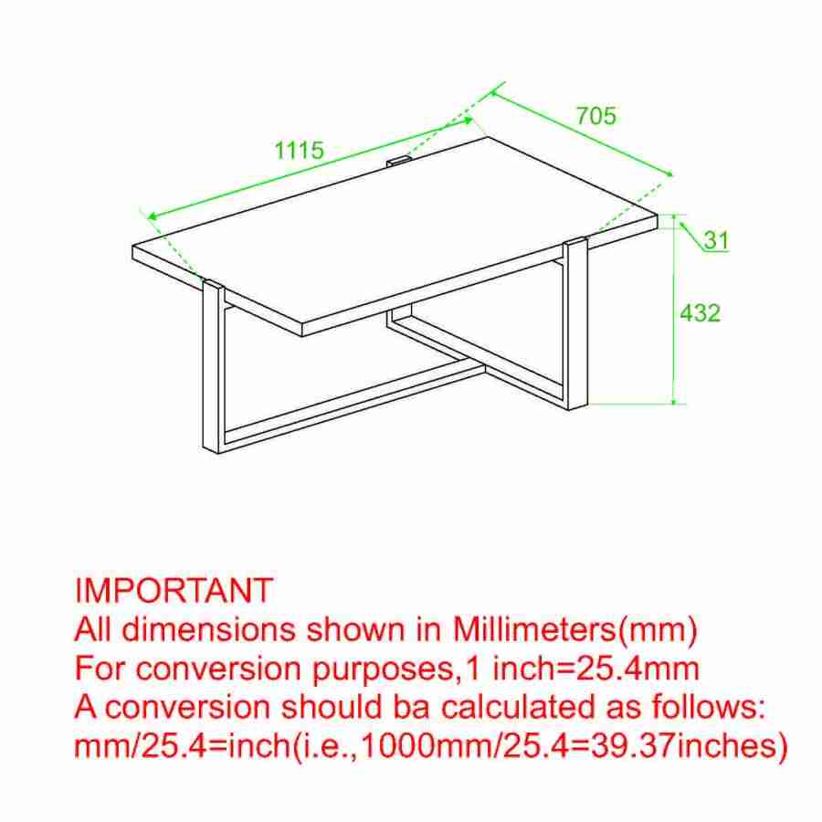 Marble Look Rectangular Center Table