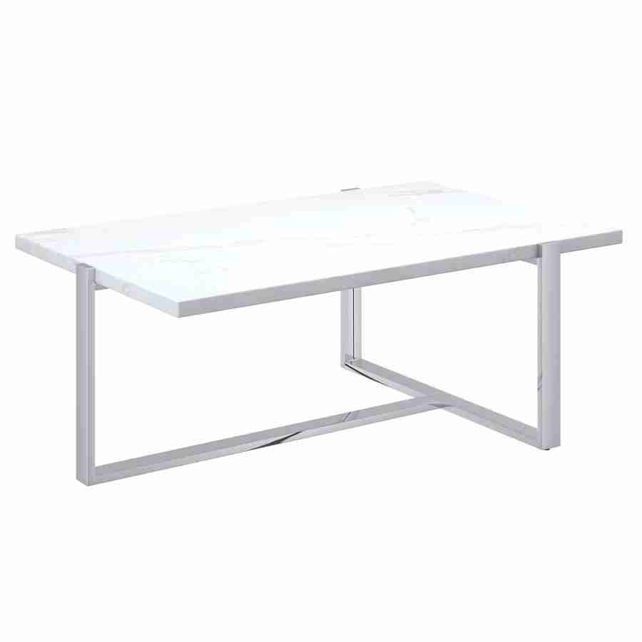 Marble Look Rectangular Center Table