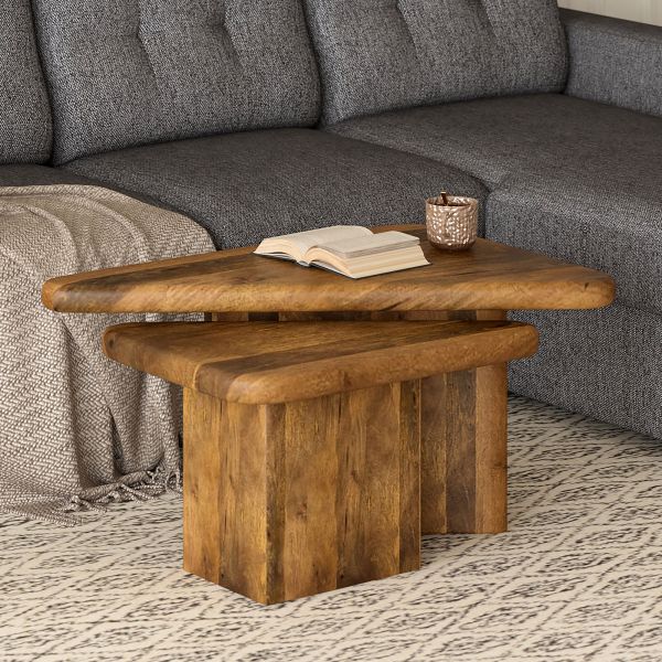 Wooden Triangular Coffee Tables