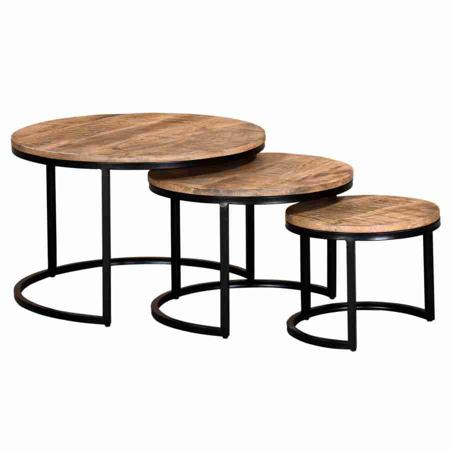 3pc Wooden Coffee Table Set