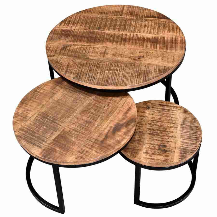 3pc Wooden Coffee Table Set