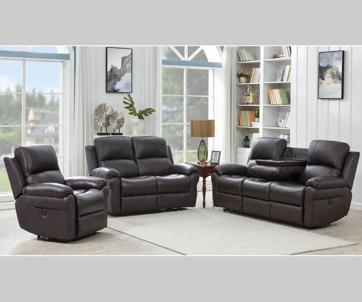 Leather 3pc Recliner Sofa Set - Danica